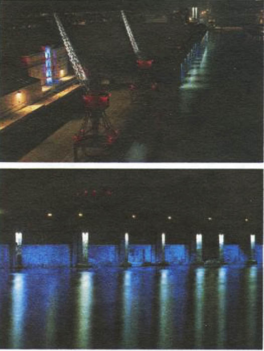 Сценографическое освещение в порту Сен-Назера